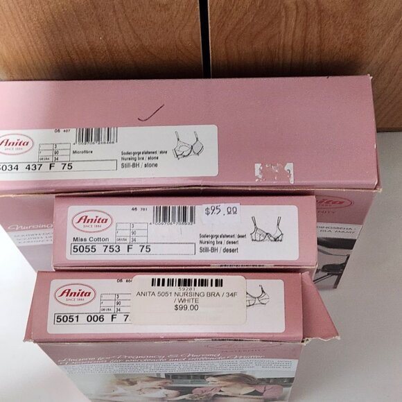NWT Anita Wire-Free Nursing Bra Trio 34F/34DDD โ 5034 5055 5051 - Soft Support - Picture 2 of 3